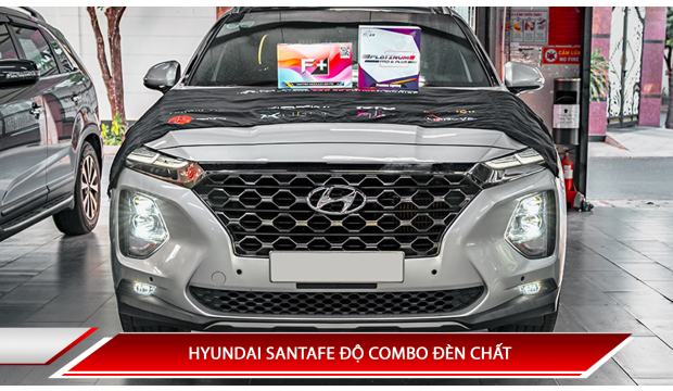 HYUNDAI SANTAFE ĐỘ COMBO ĐÈN CHẤT TỪ THƯƠNG HIỆU X- LIGHT VÀ TITAN